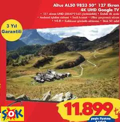 ALTUS AL50 9823 50” 127 EKRAN 4K UHD GOOGLE TV AKILLI TELEVİZYON